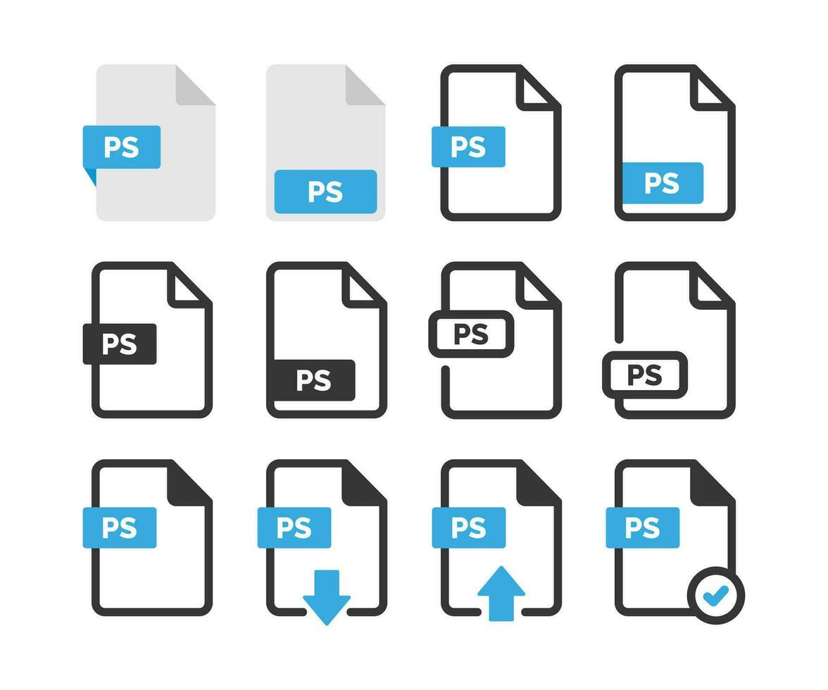 PS file icon isolated on white background vector