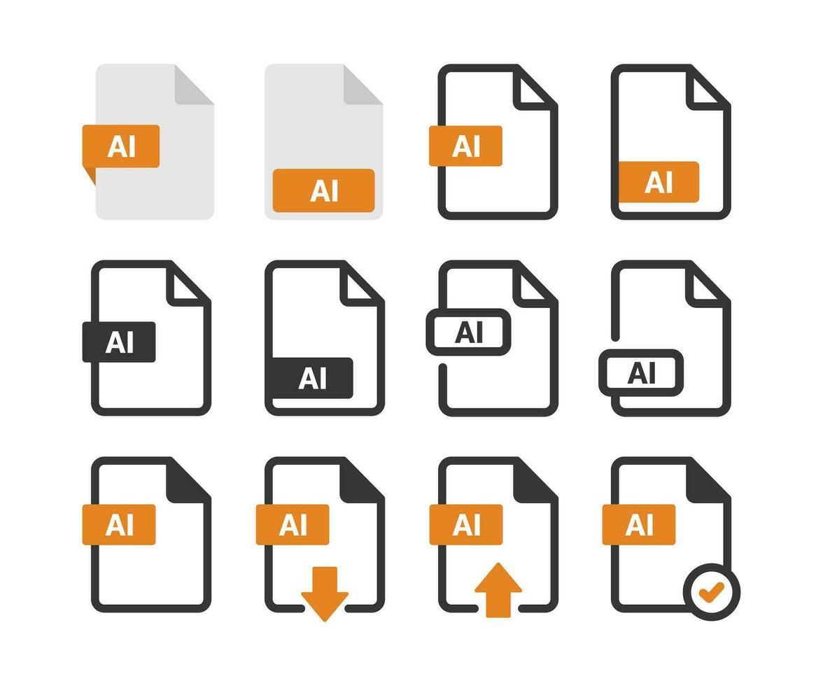 AI file icon isolated on white background vector