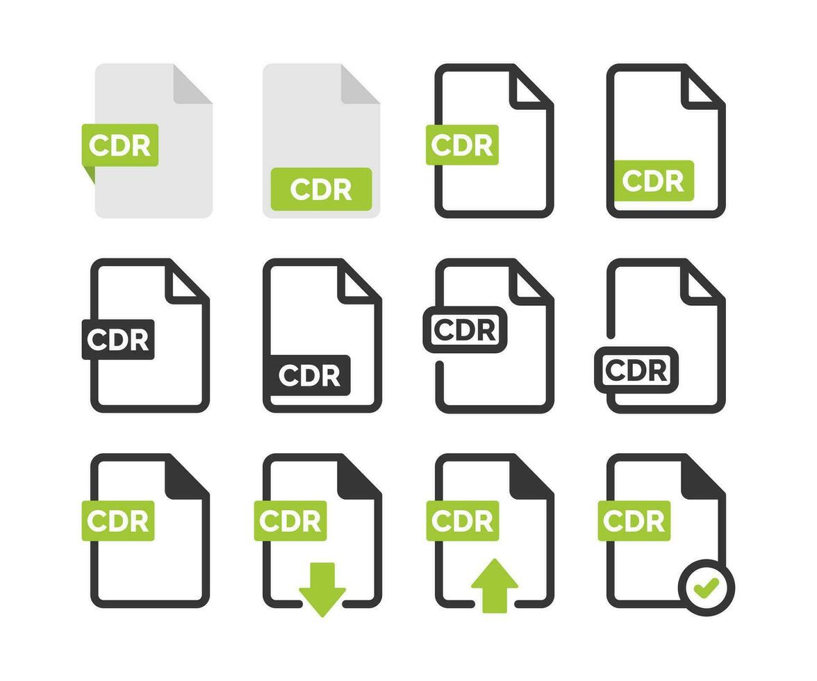 CDR file icon isolated on white background vector
