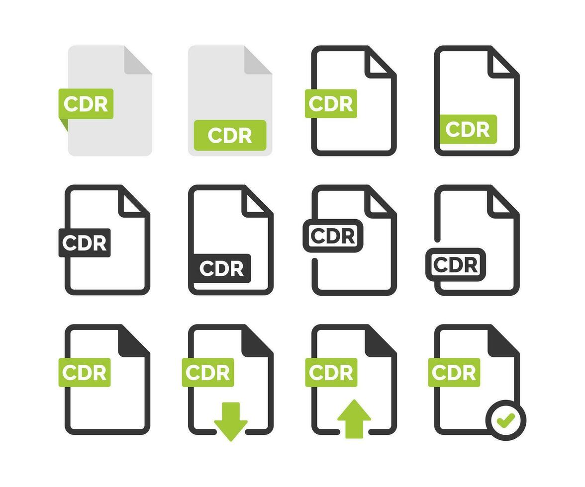 cdr archivo icono aislado en blanco antecedentes vector