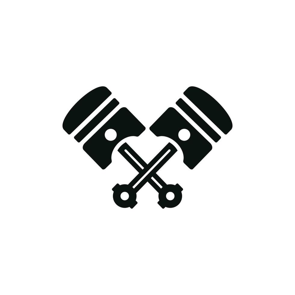 pistón icono aislado en blanco antecedentes vector