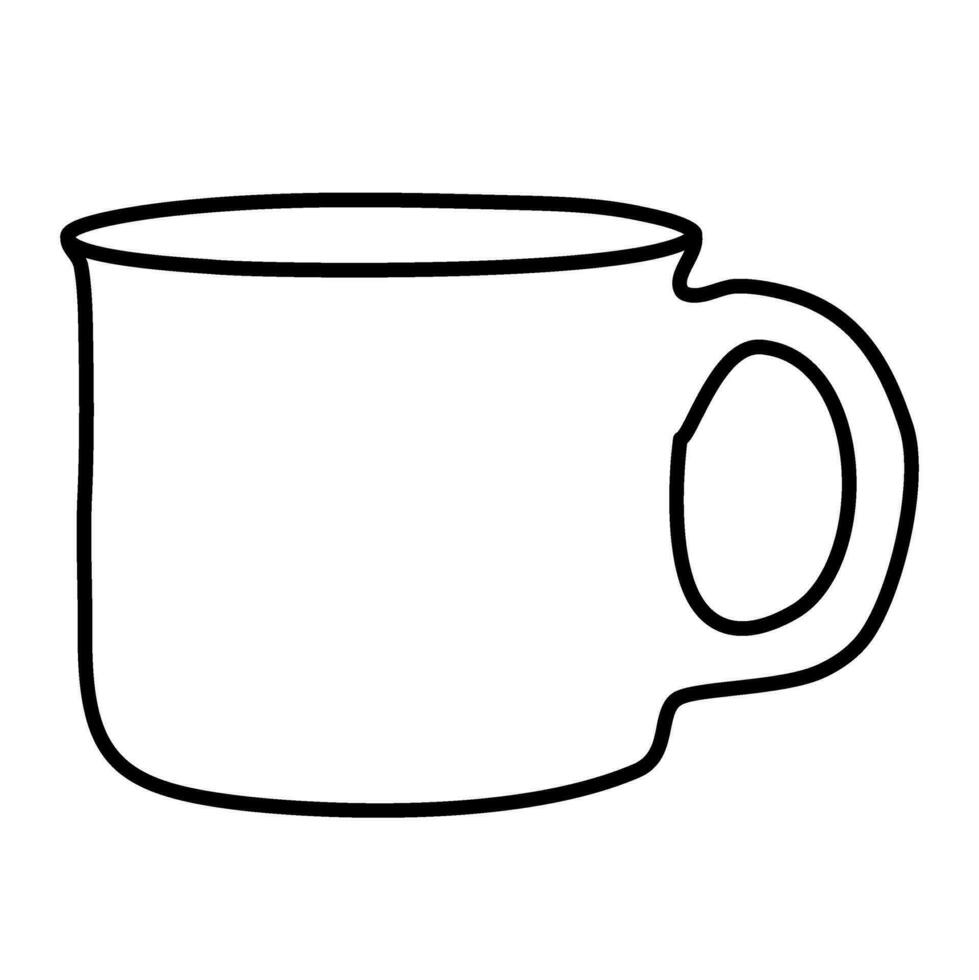 cup of coffee tea line art hot warm vector illustration