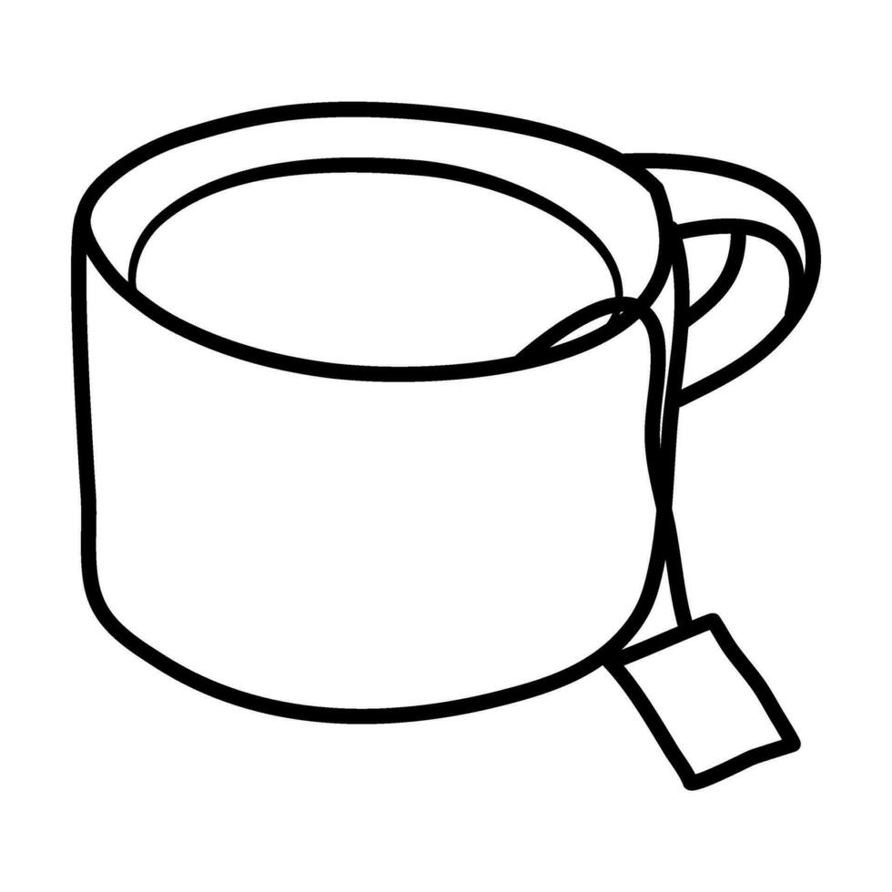 cup of coffee tea line art hot warm vector illustration