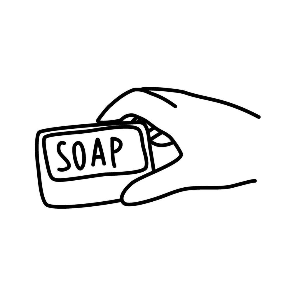 soap bar line art vector illustration