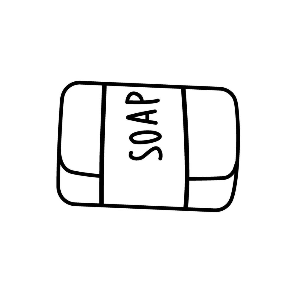 soap bar line art vector illustration