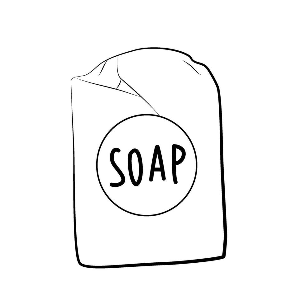 soap bar line art vector illustration
