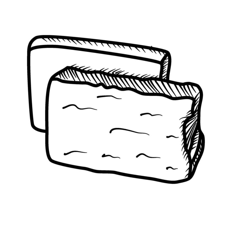soap bar line art vector illustration