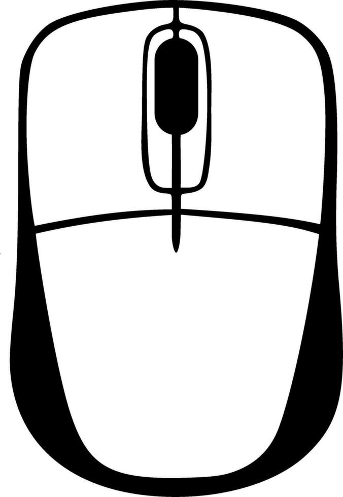 Wireless computer mouse monochrome vector illustration