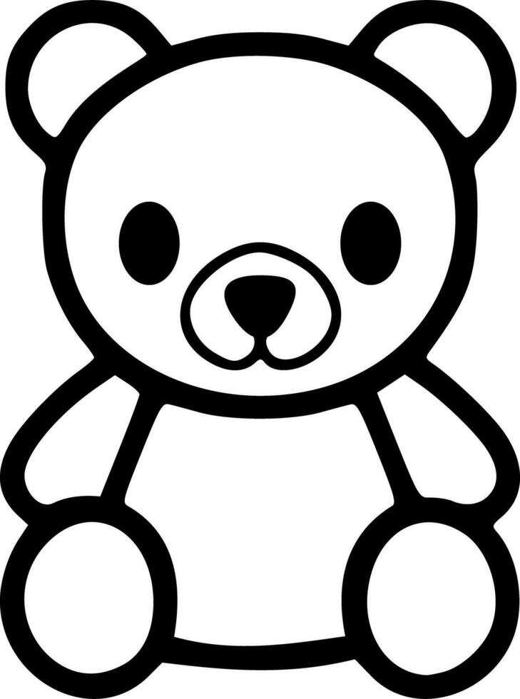 Teddy bear toy black outlines vector illustration