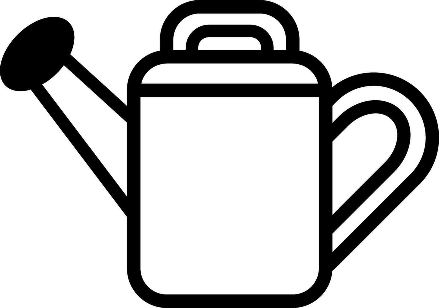 Watering can icon black outlines vector illustration