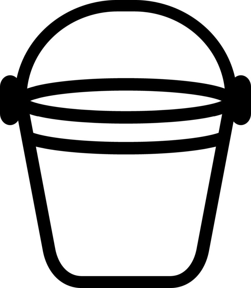 Water bucket black outlines vector illustration