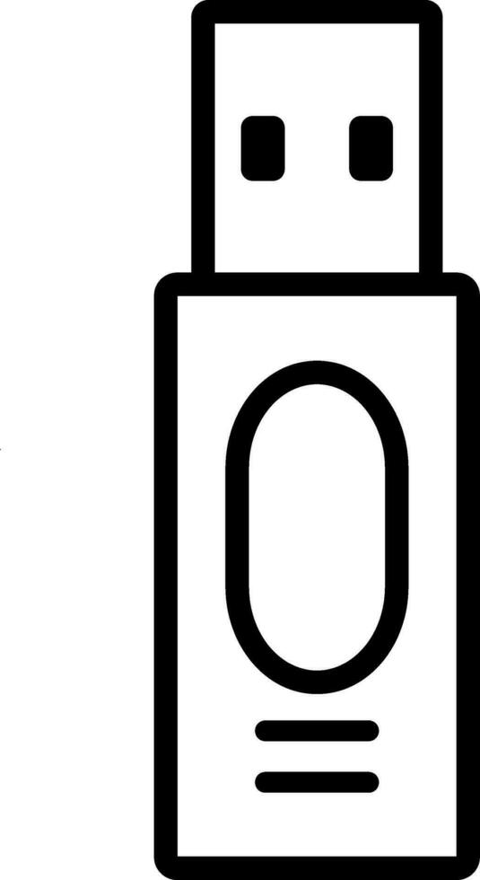 USB flash drive stick monochrome vector illustration