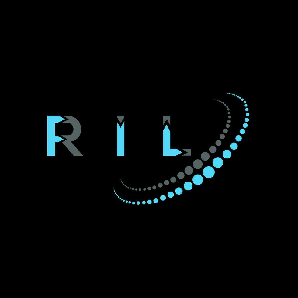 ril letra logo creativo diseño. ril único diseño. vector