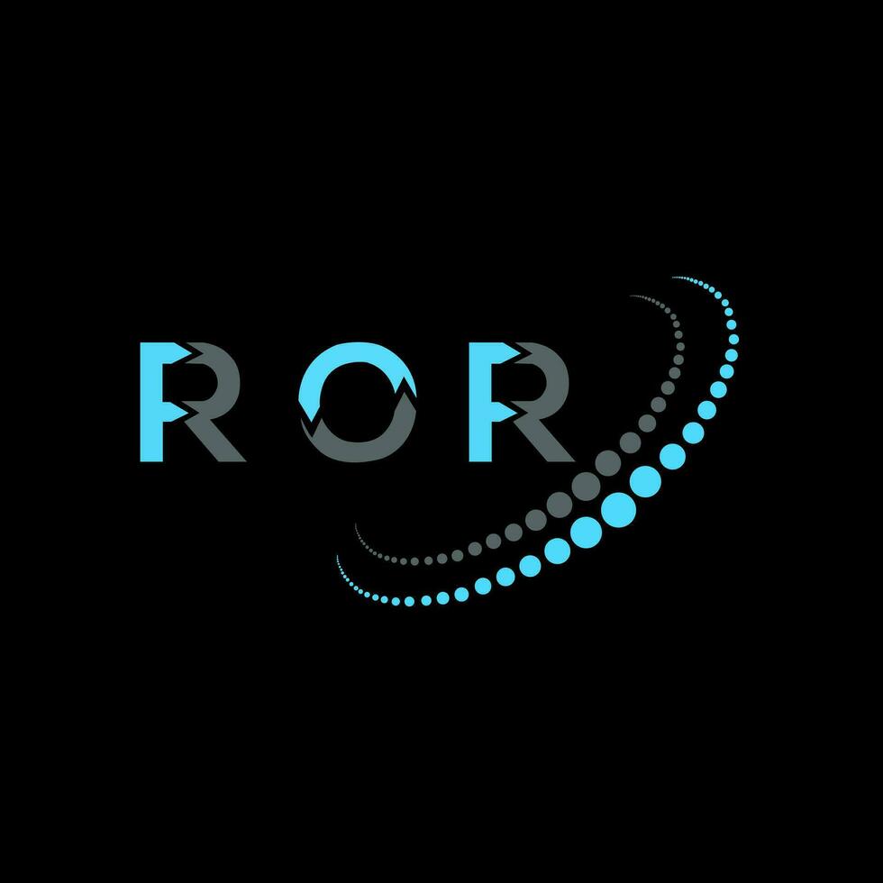 Ror letra logo creativo diseño. Ror único diseño. vector