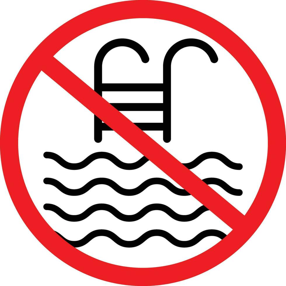 Swimming Out of Order Prohibition Icon vector