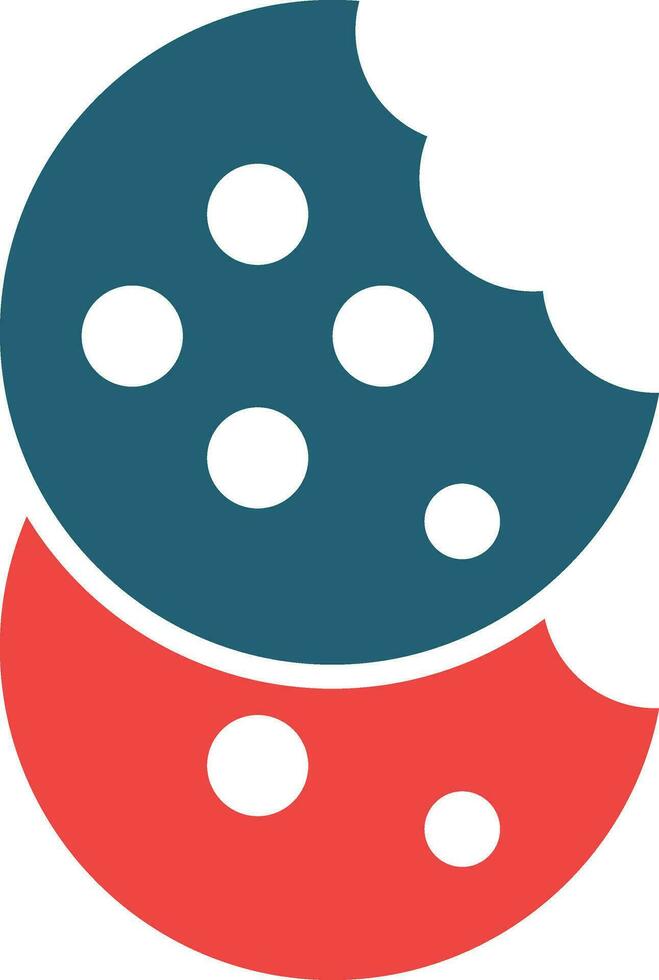 Cookie Glyph Two Color Icon For Personal And Commercial Use. vector