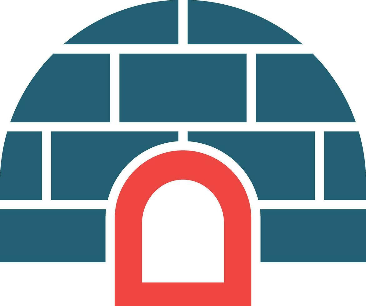 Igloo Glyph Two Color Icon For Personal And Commercial Use. vector