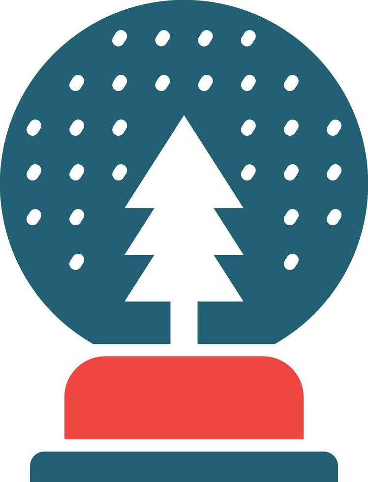 Snow Globe Glyph Two Color Icon For Personal And Commercial Use. vector
