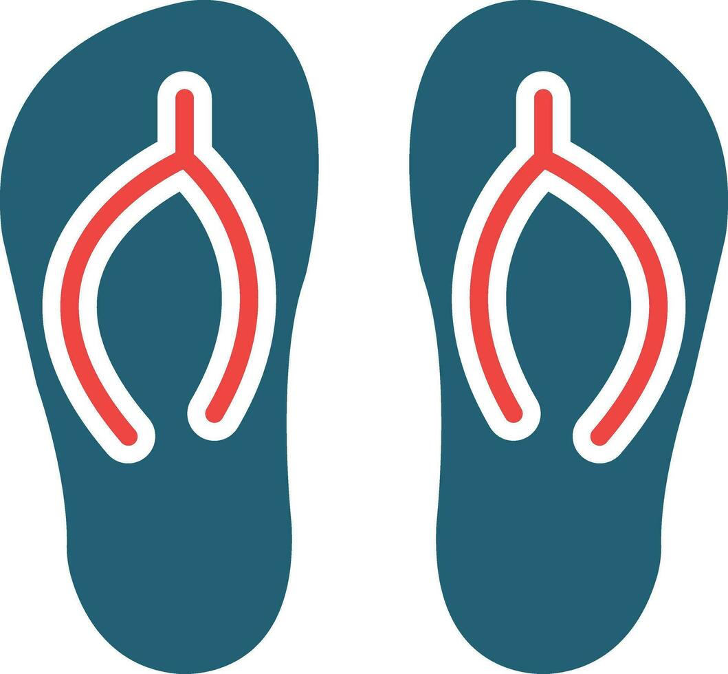 Slippers Glyph Two Color Icon For Personal And Commercial Use. vector