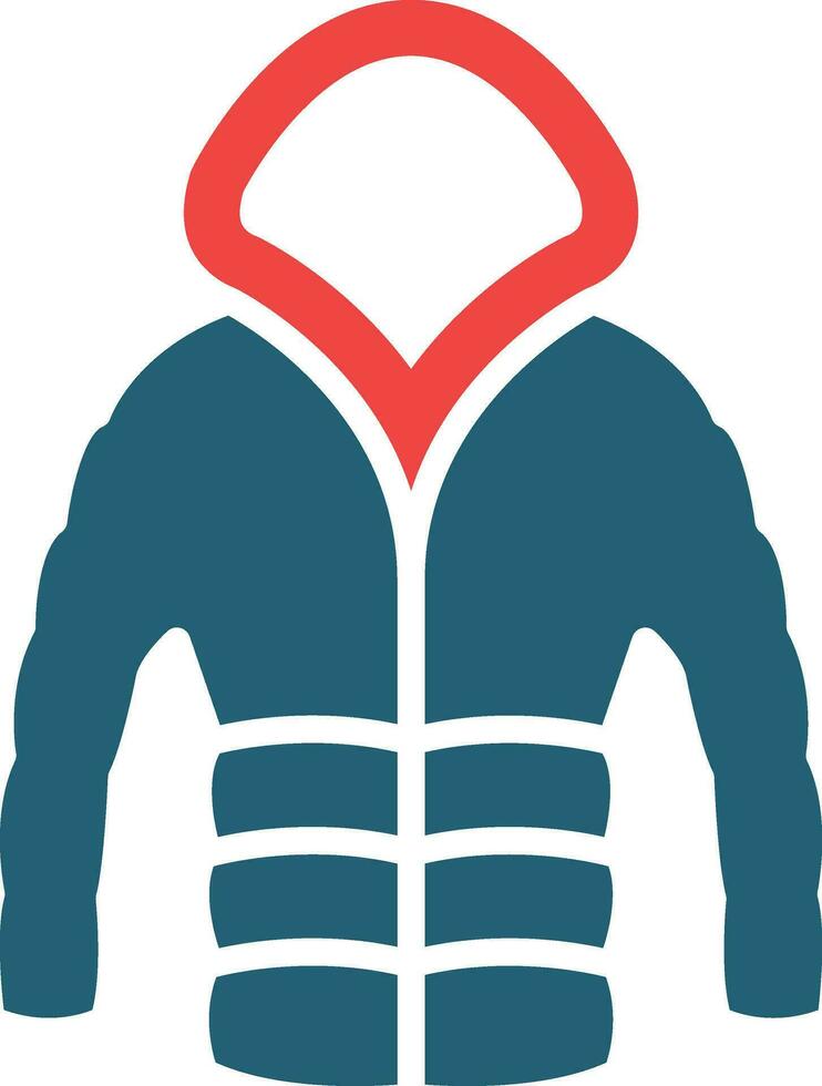 Puffer Coat Glyph Two Color Icon For Personal And Commercial Use. vector