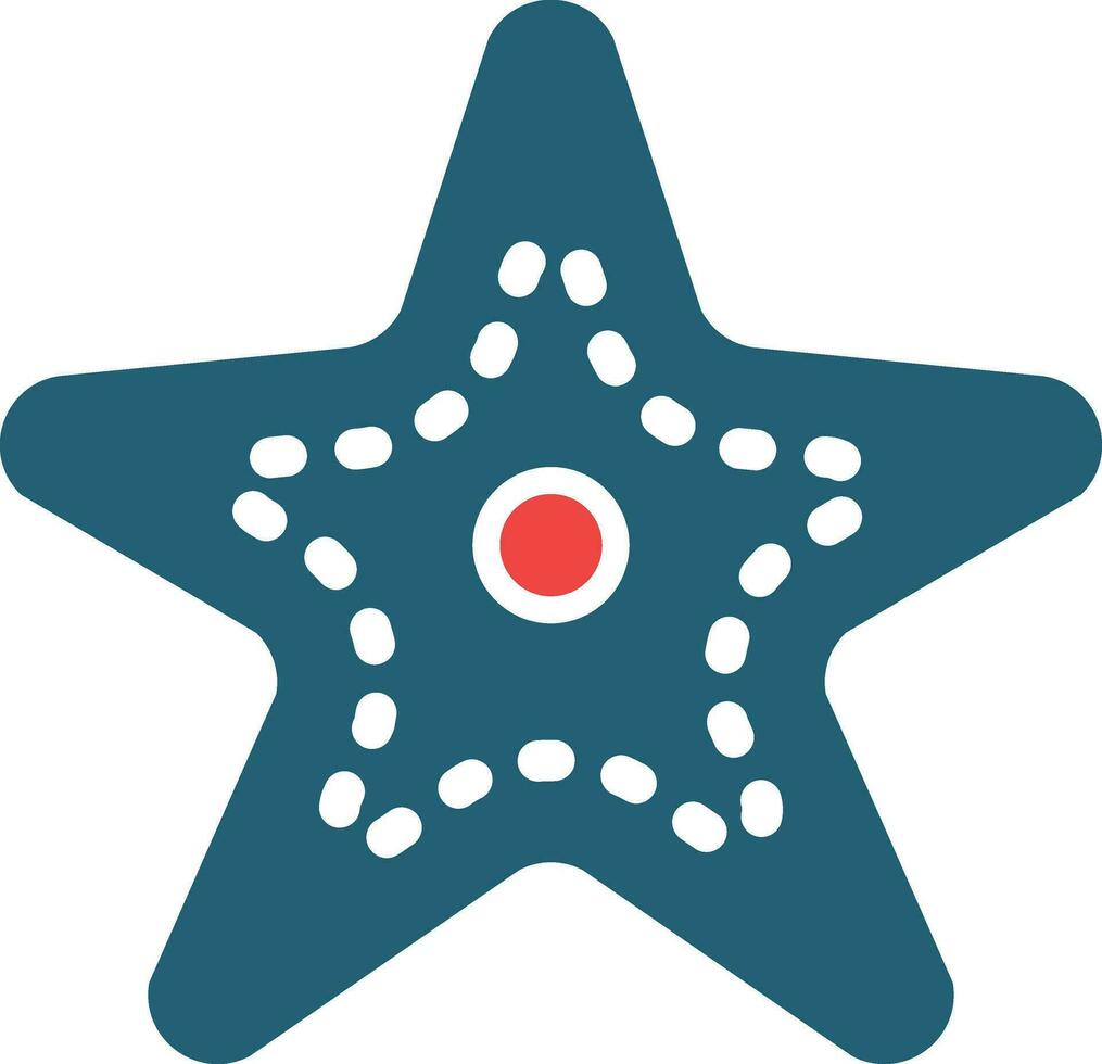 StarFish Glyph Two Color Icon For Personal And Commercial Use. vector