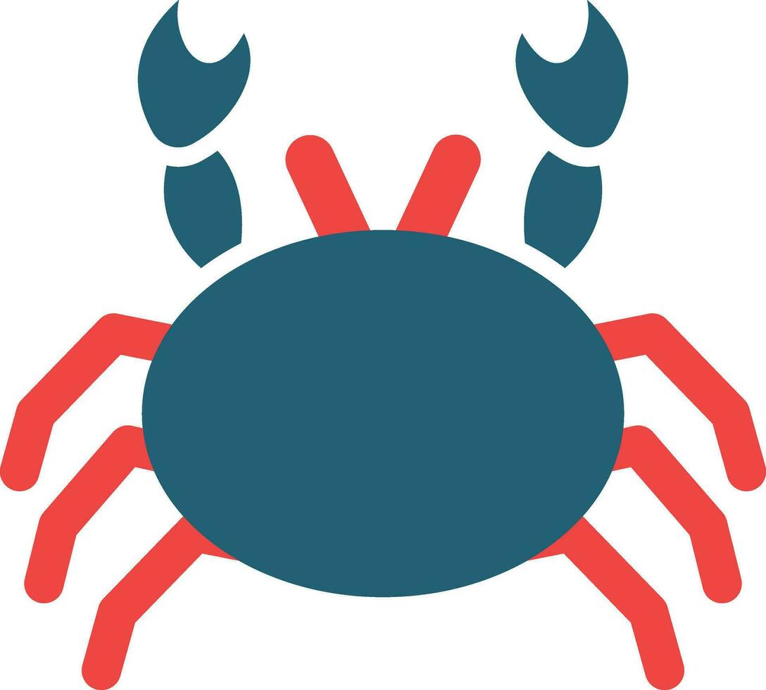 Crab Glyph Two Color Icon For Personal And Commercial Use. vector