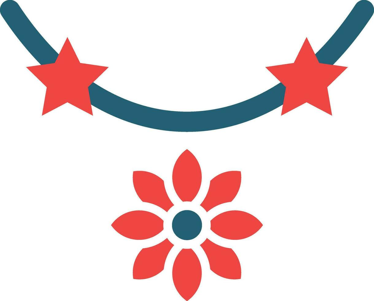 Flower Necklace Glyph Two Color Icon For Personal And Commercial Use. vector