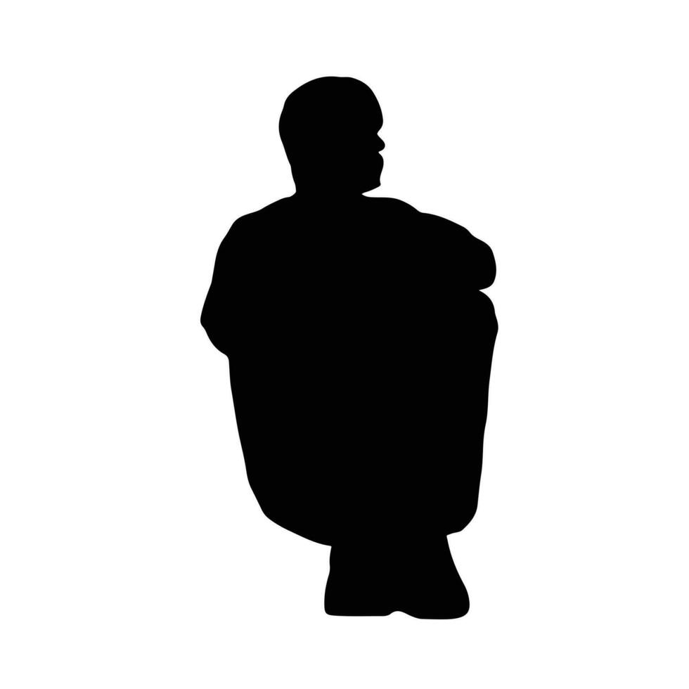 Black Silhouette Man Sitting 26616348 Vector Art at Vecteezy