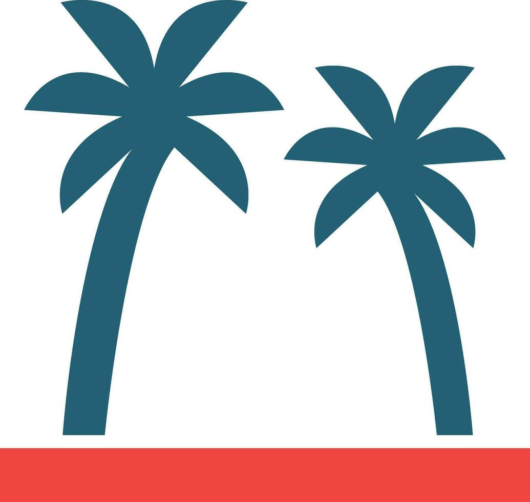 Coconut Tree Glyph Two Color Icon For Personal And Commercial Use. vector
