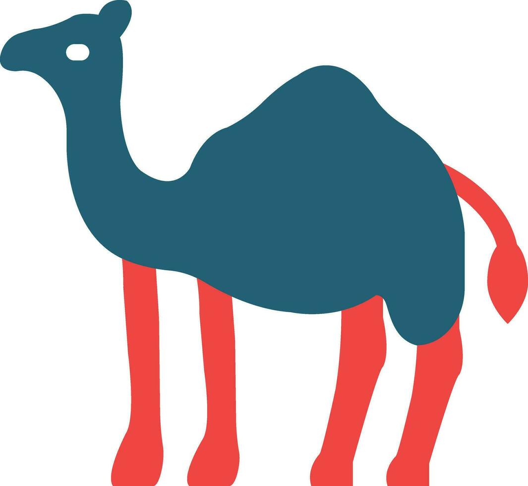 Camel Glyph Two Color Icon For Personal And Commercial Use. vector