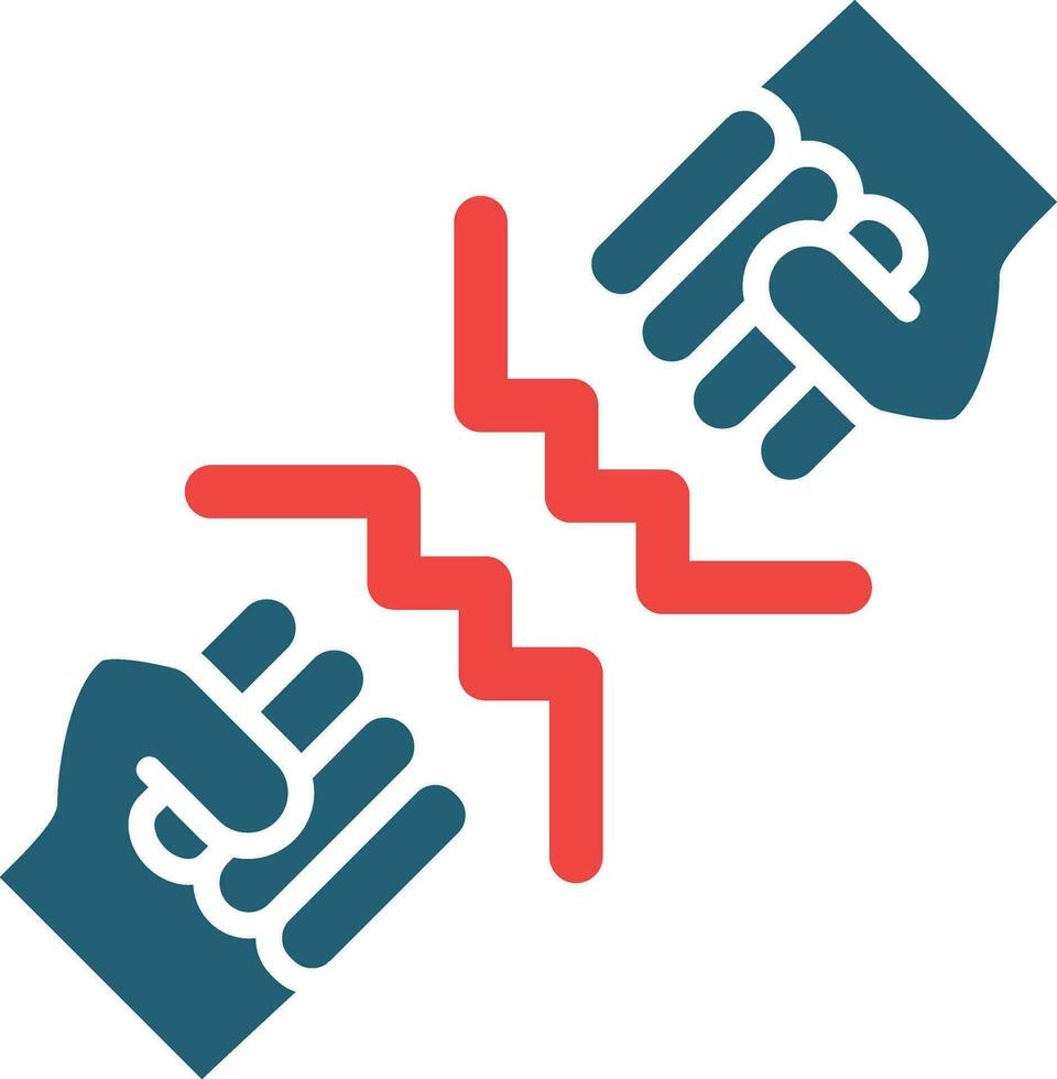 Fighting Glyph Two Color Icon For Personal And Commercial Use. vector
