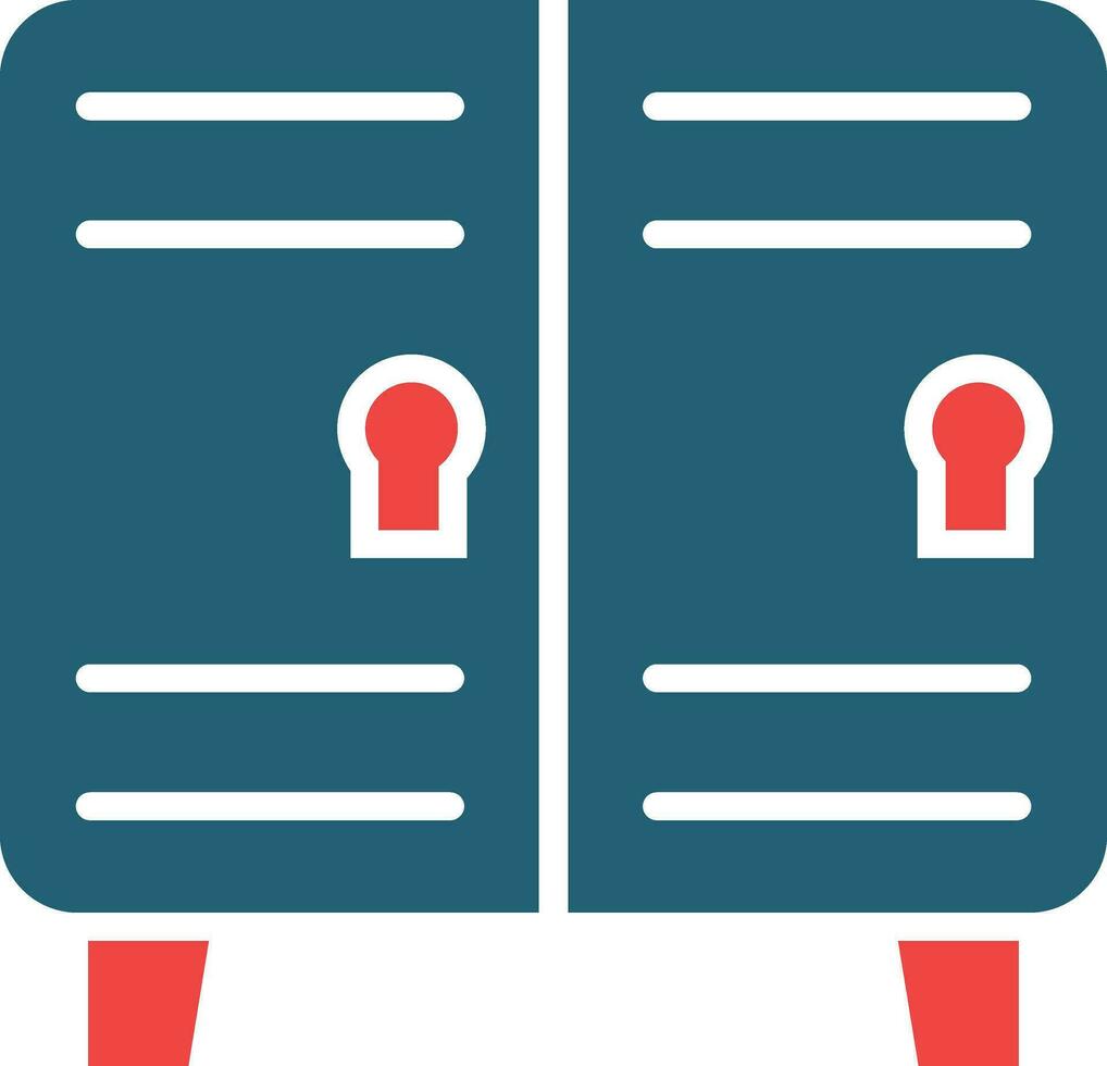 Locker Room Glyph Two Color Icon For Personal And Commercial Use. vector