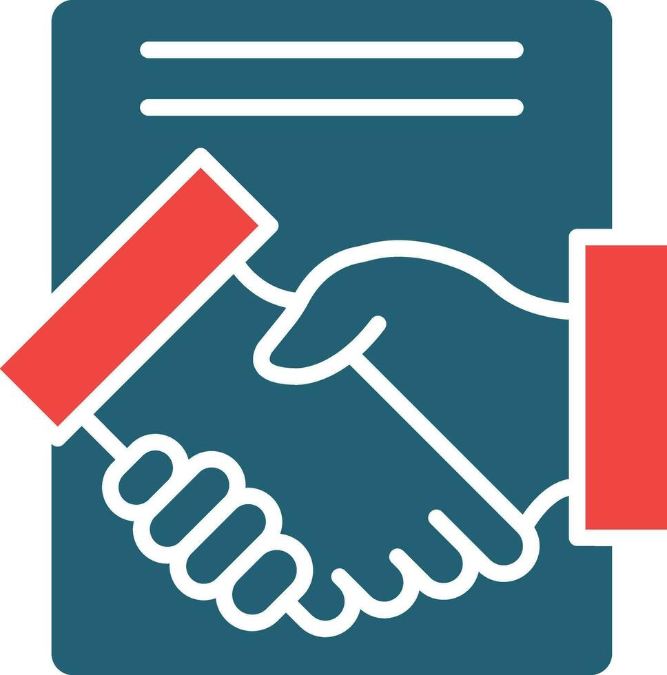 Contract Glyph Two Color Icon For Personal And Commercial Use. vector
