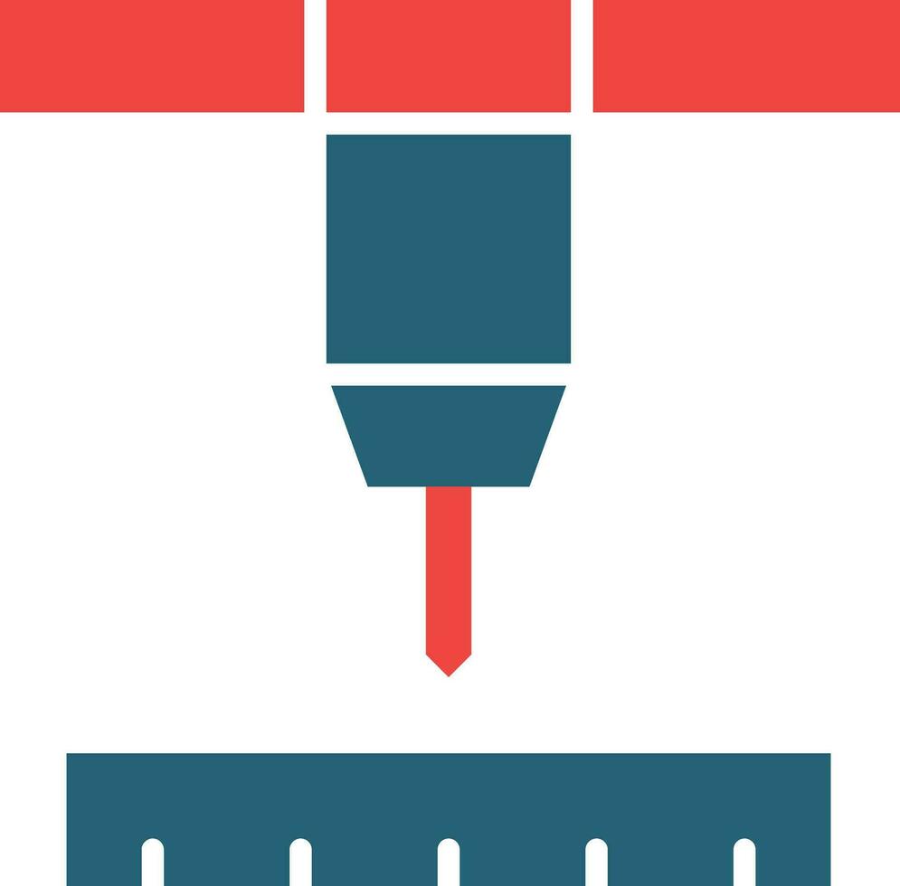 Plasma Cutter Glyph Two Color Icon For Personal And Commercial Use. vector