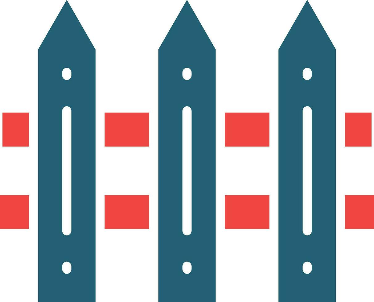 Fence Glyph Two Color Icon For Personal And Commercial Use. vector