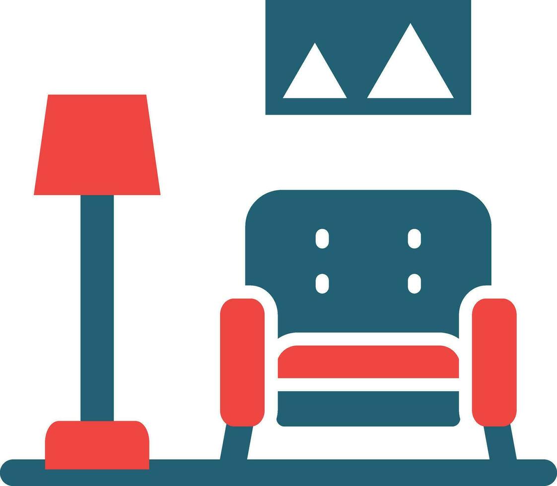 Living Room Glyph Two Color Icon For Personal And Commercial Use. vector