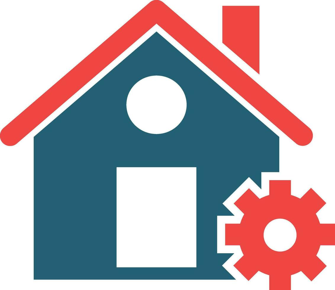 Home Setting Glyph Two Color Icon For Personal And Commercial Use. vector
