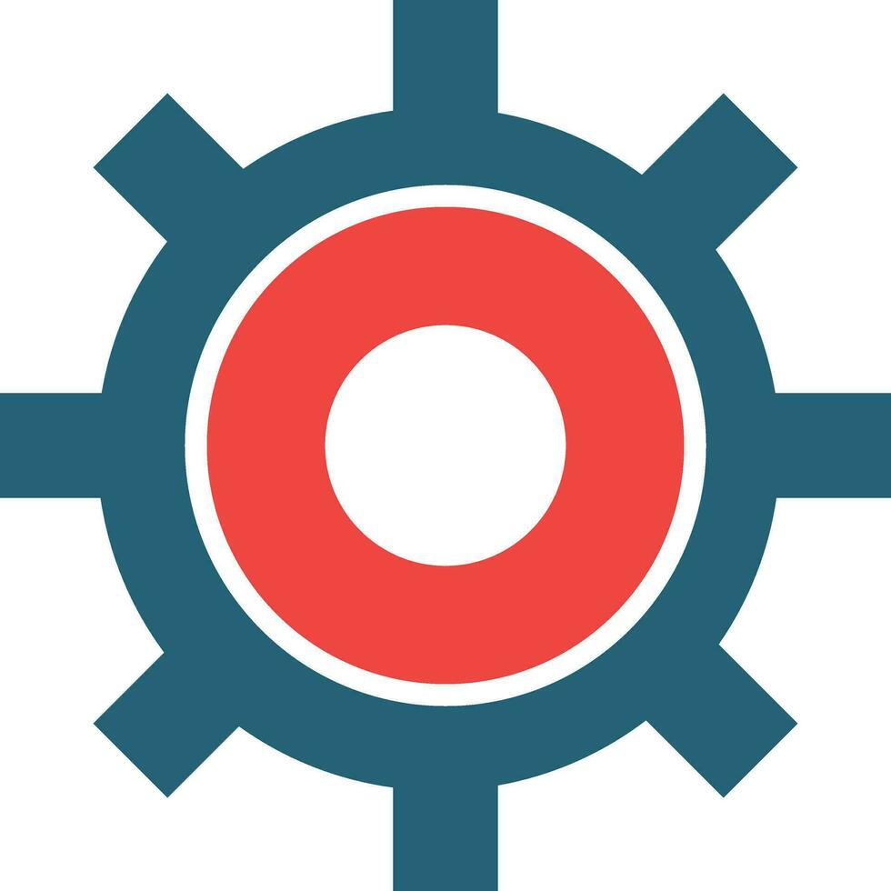 Gear Wheel Drawing Glyph Two Color Icon For Personal And Commercial Use. vector