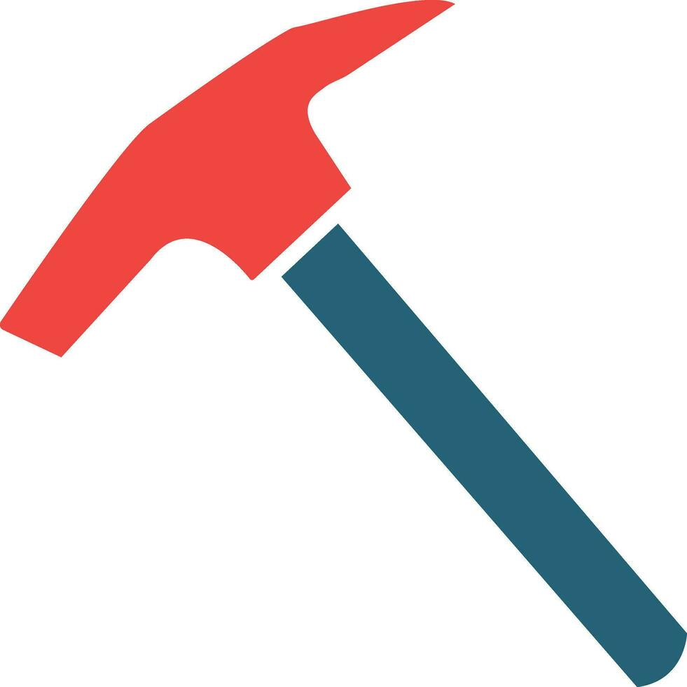 Hammer Glyph Two Color Icon For Personal And Commercial Use. vector