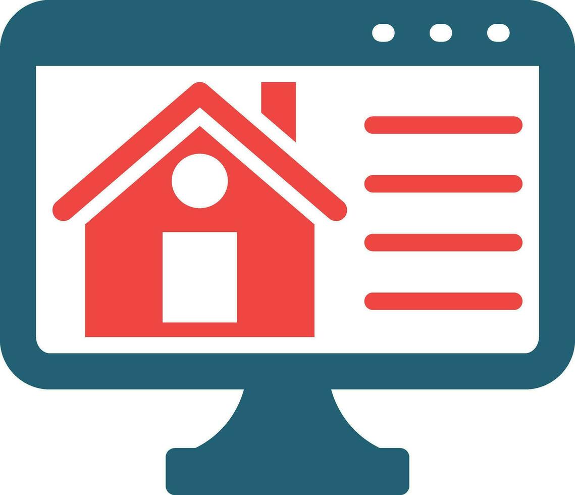 Real Estate Website Glyph Two Color Icon For Personal And Commercial Use. vector