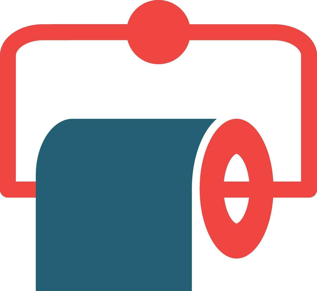 baño papel glifo dos color icono para personal y comercial usar. vector