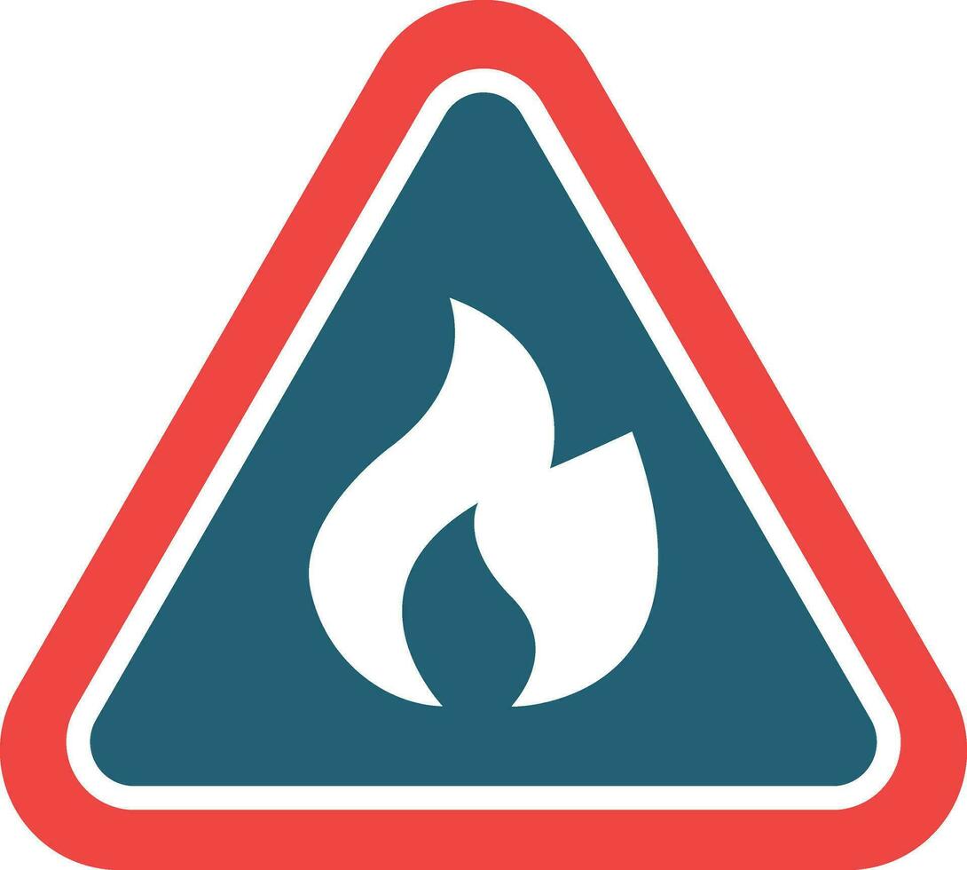 Hazard Sign Glyph Two Color Icon For Personal And Commercial Use. vector