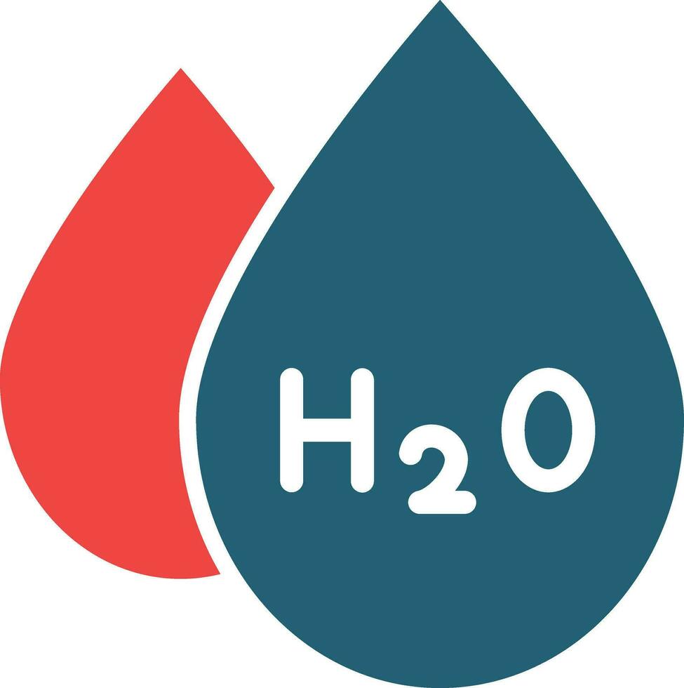 H2o Glyph Two Color Icon For Personal And Commercial Use. vector