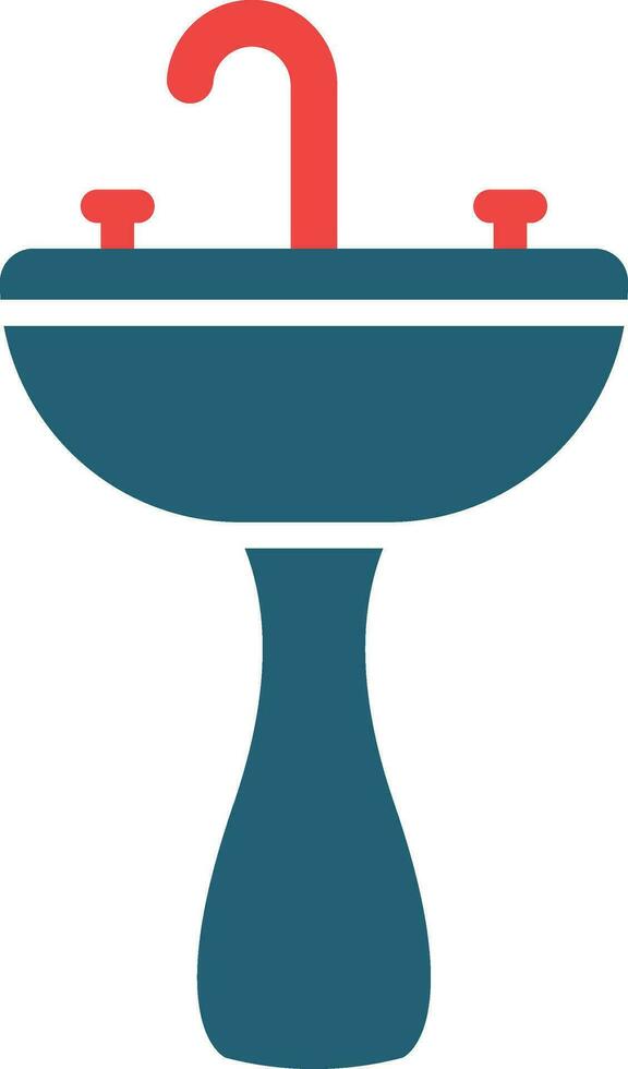 Sink Glyph Two Color Icon For Personal And Commercial Use. vector