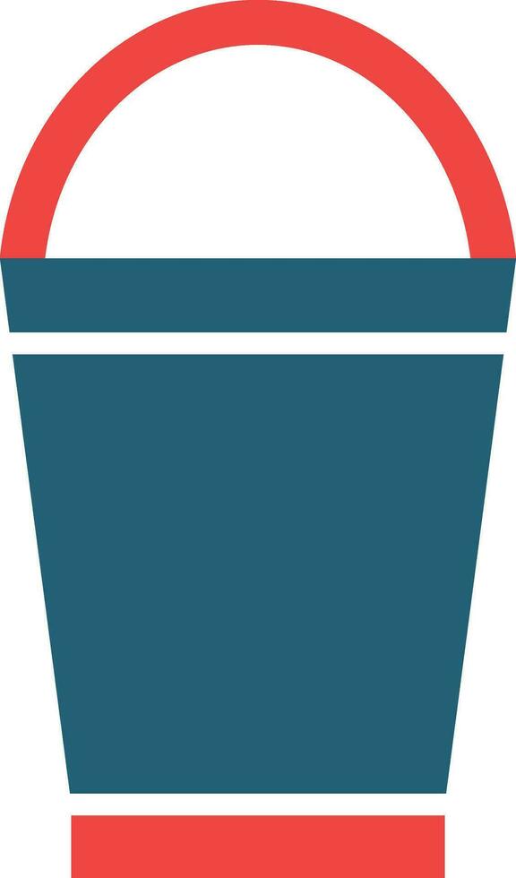 Bucket Glyph Two Color Icon For Personal And Commercial Use. vector