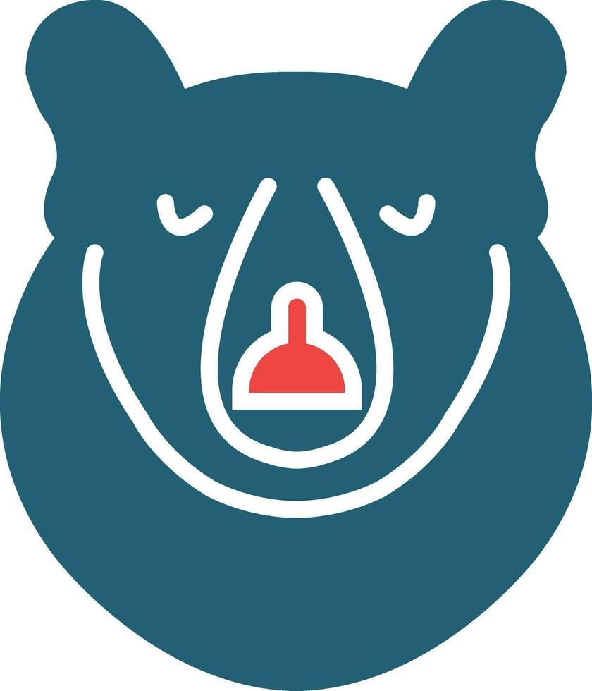 Polar Bear Glyph Two Color Icon For Personal And Commercial Use. vector