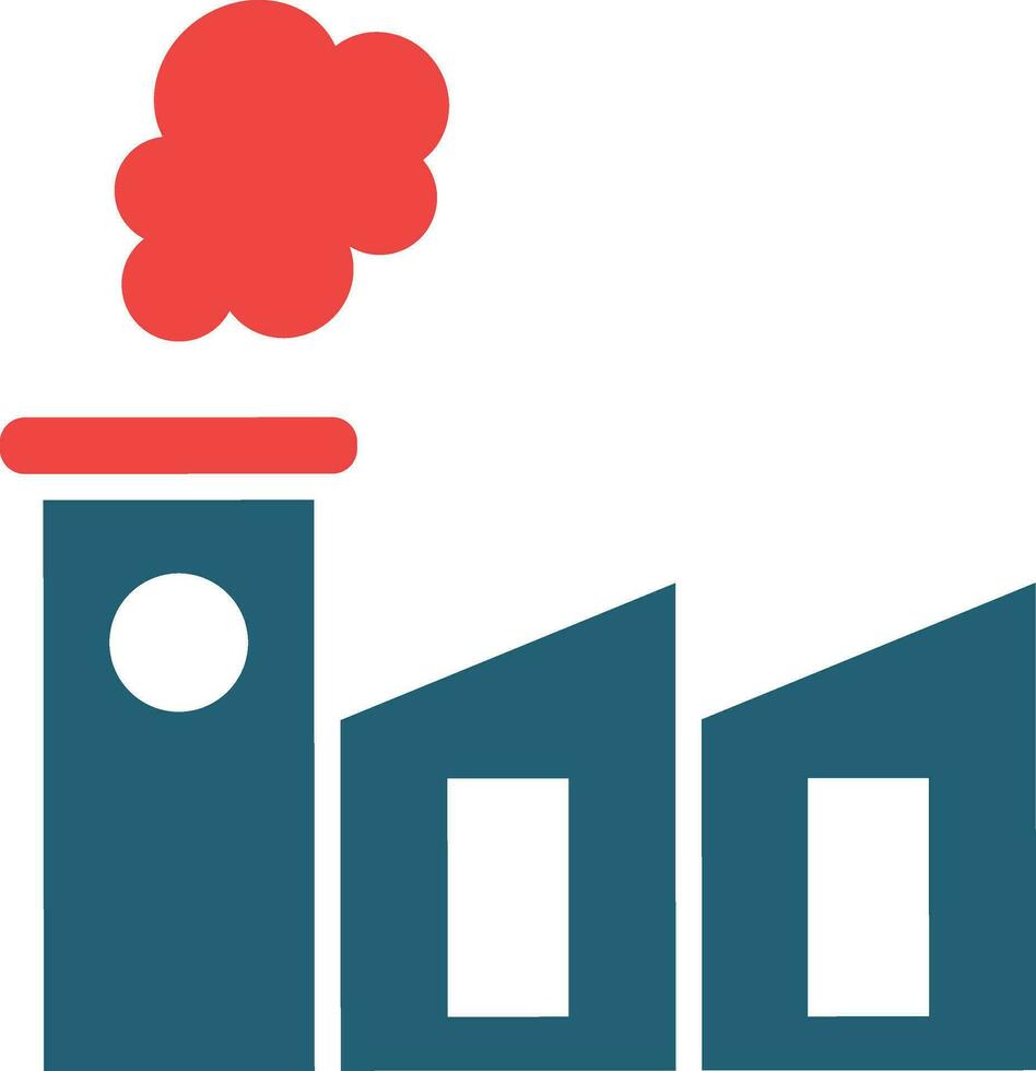 Factory Glyph Two Color Icon For Personal And Commercial Use. vector