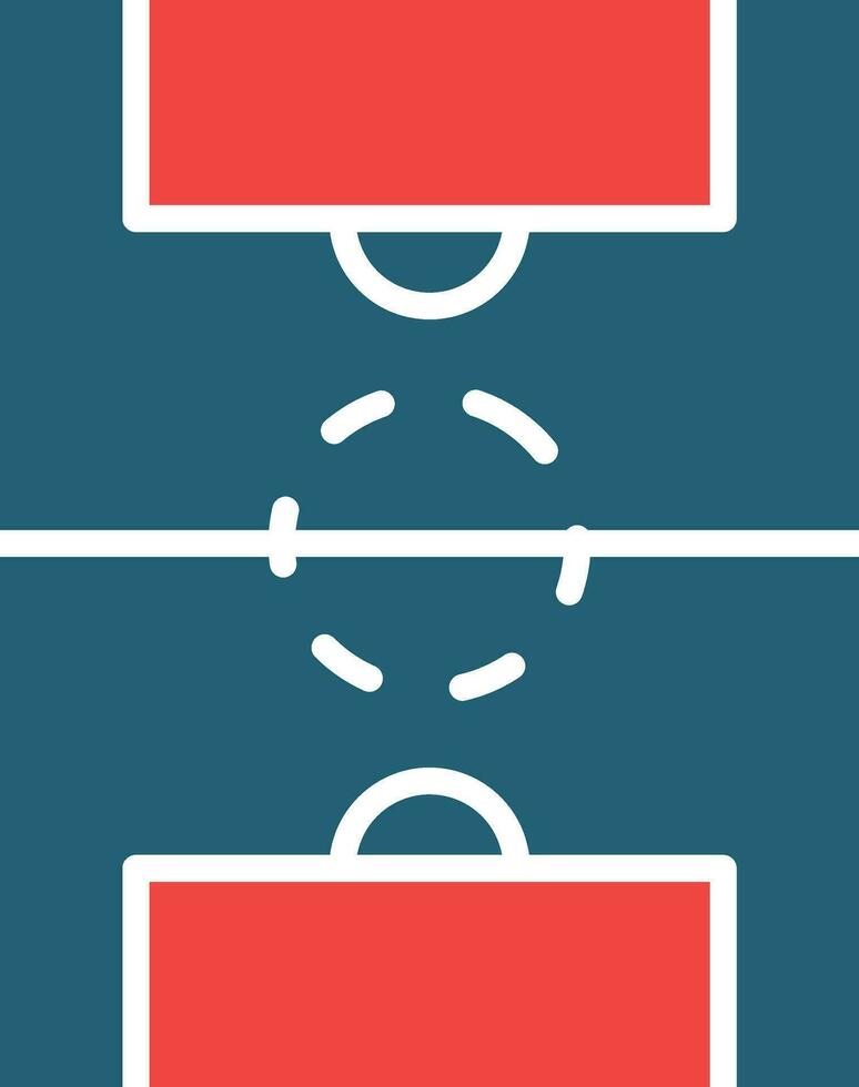 Football Field Glyph Two Color Icon For Personal And Commercial Use. vector