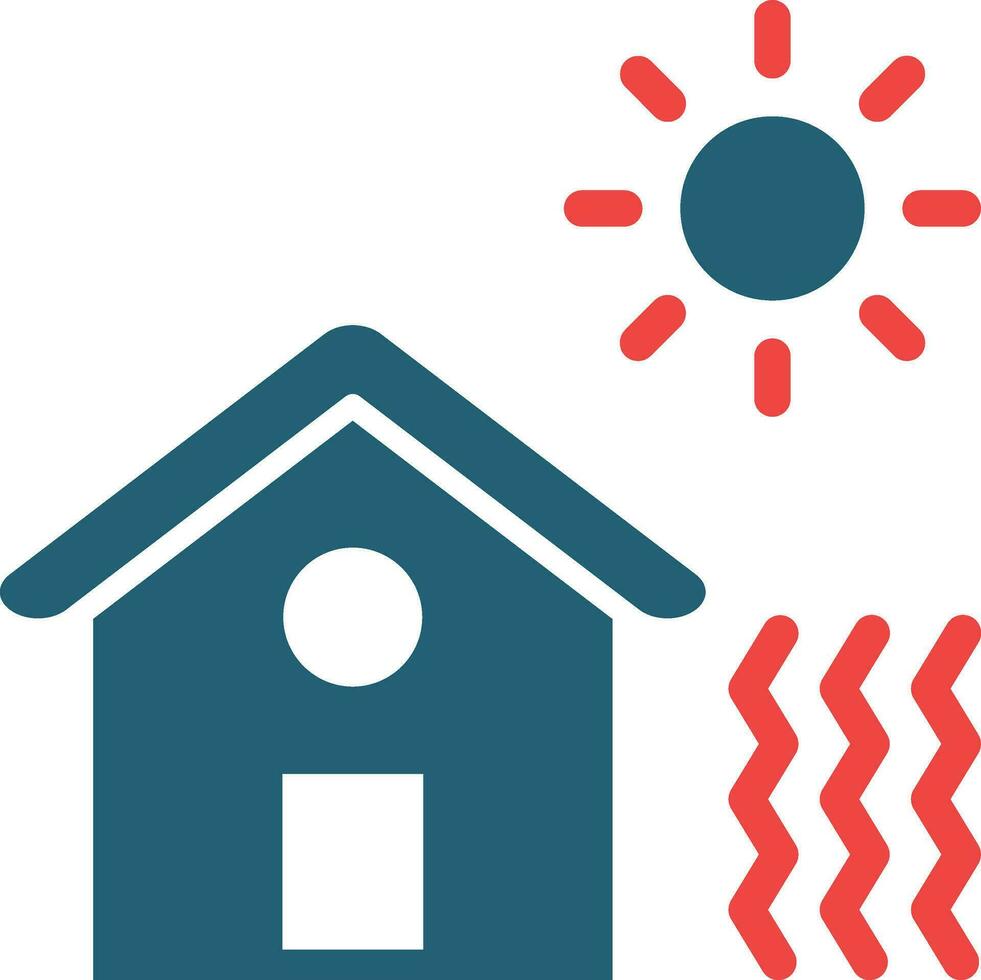 Heat Wave Glyph Two Color Icon For Personal And Commercial Use. vector