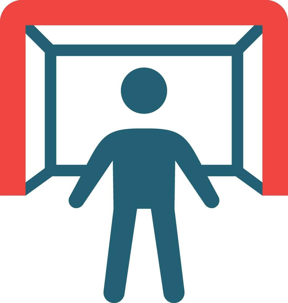 Goalie Glyph Two Color Icon For Personal And Commercial Use. vector